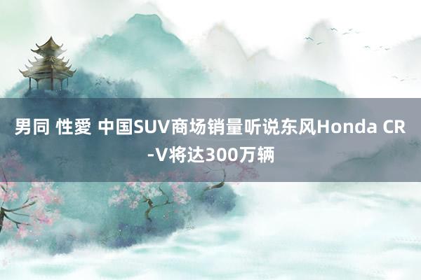 男同 性愛 中国SUV商场销量听说东风Honda CR-V将达300万辆