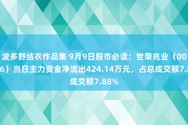 波多野结衣作品集 9月9日股市必读：世荣兆业（002016）当日主力资金净流出424.14万元，占总成交额7.88%