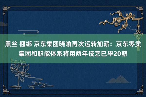 黑丝 捆绑 京东集团晓喻再次运转加薪：京东零卖集团和职能体系将用两年技艺已毕20薪