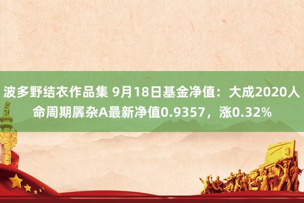 波多野结衣作品集 9月18日基金净值：大成2020人命周期羼杂A最新净值0.9357，涨0.32%