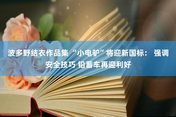 波多野结衣作品集 “小电驴”将迎新国标： 强调安全技巧 铅蓄车再迎利好