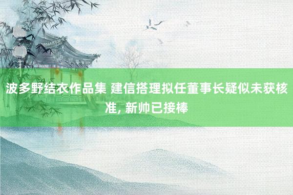 波多野结衣作品集 建信搭理拟任董事长疑似未获核准， 新帅已接棒