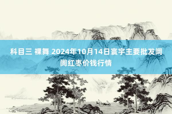 科目三 裸舞 2024年10月14日寰宇主要批发阛阓红枣价钱行情