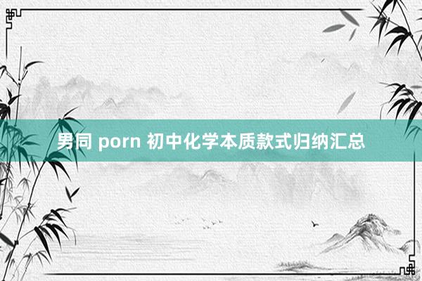 男同 porn 初中化学本质款式归纳汇总