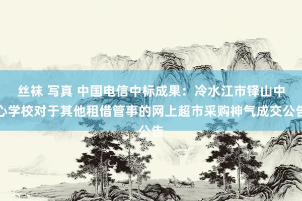 丝袜 写真 中国电信中标成果：冷水江市铎山中心学校对于其他租借管事的网上超市采购神气成交公告