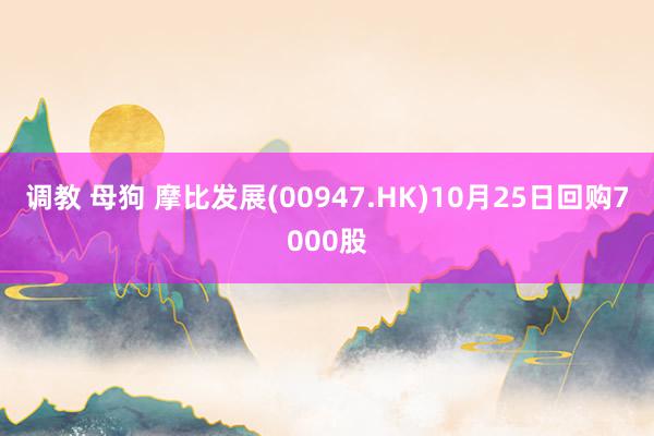 调教 母狗 摩比发展(00947.HK)10月25日回购7000股