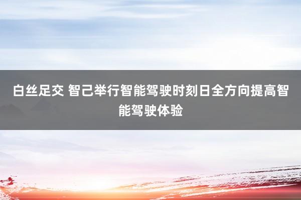 白丝足交 智己举行智能驾驶时刻日全方向提高智能驾驶体验