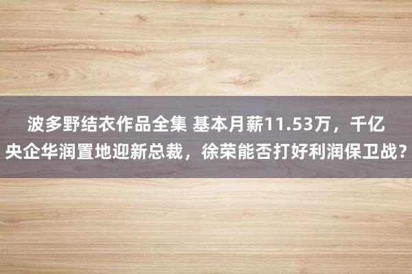 波多野结衣作品全集 基本月薪11.53万，千亿央企华润置地迎新总裁，徐荣能否打好利润保卫战？