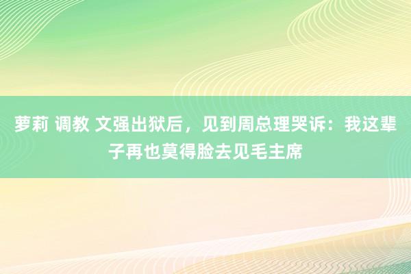 萝莉 调教 文强出狱后，见到周总理哭诉：我这辈子再也莫得脸去见毛主席