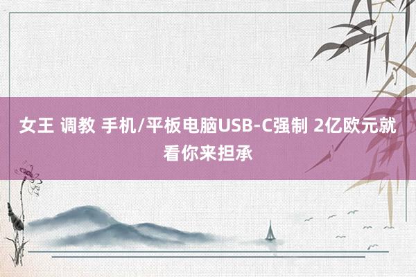 女王 调教 手机/平板电脑USB-C强制 2亿欧元就看你来担承