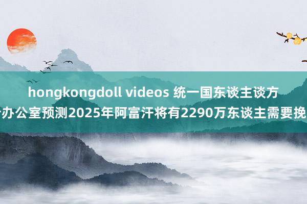 hongkongdoll videos 统一国东谈主谈方针办公室预测2025年阿富汗将有2290万东谈主需要挽回