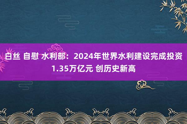 白丝 自慰 水利部：2024年世界水利建设完成投资1.35万亿元 创历史新高