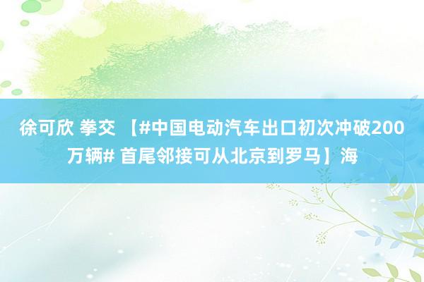 徐可欣 拳交 【#中国电动汽车出口初次冲破200万辆# 首尾邻接可从北京到罗马】海