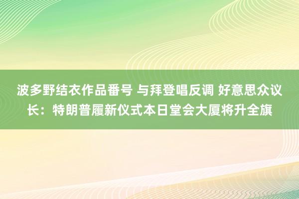 波多野结衣作品番号 与拜登唱反调 好意思众议长：特朗普履新仪式本日堂会大厦将升全旗